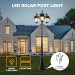 LUTEC Solar Post Light with Dusk to Dawn Sensor