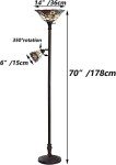 Bieye Rose Flower Tiffany Style Floor Lamp 70