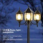 3-Head Dusk to Dawn Outdoor Lamp Post Light