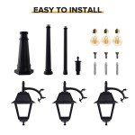 LUTEC Solar Post Light with Dusk to Dawn Sensor
