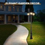 LUTEC Solar Post Light with Dusk to Dawn Sensor