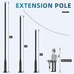 10FT Black Iron Solar Street Light Pole