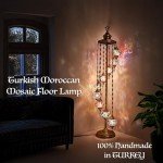 Colorful Mosaic Boho Floor Lamp - Customizable Shades