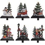 Bear and Kids Christmas Stocking Holder Hooks