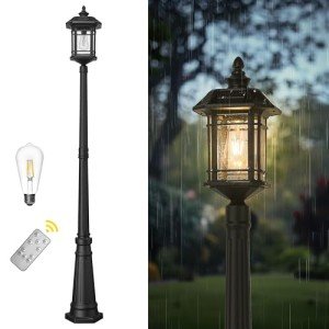 Emliviar 82" Solar LED Street Lamp with Remote