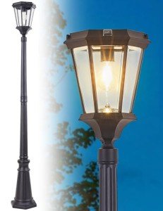 CMRCOZIRA Solar Dusk to Dawn Outdoor Lamp Post