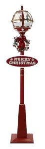 Musical Snow Globe Lamp Post with Santa