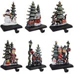Bear and Kids Christmas Stocking Holder Hooks