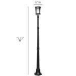 GAMA SONIC Aurora Solar Bulb Lamp Post - Black