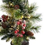 5ft Holiday Lamp Post with LED Lights and Greenery