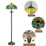 Tiffany Style Floor Lamp with Dragonfly Design