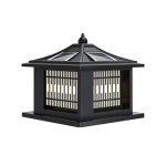 Modern Solar Post Light - Black Lantern Style