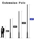 Solar Street Light Pole for Outdoor Spaces - 16FT