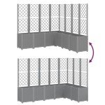 Light Grey Rattan Garden Planter with Trellis