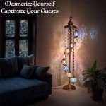 Colorful Mosaic Boho Floor Lamp - Customizable Shades