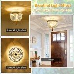White Wood Beaded Boho Flush Mount Ceiling Light