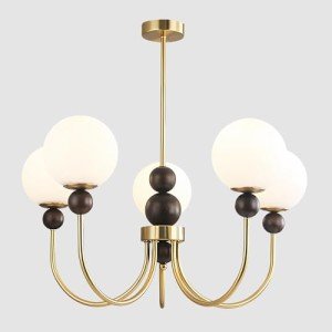 Modern Glass Chandelier with Vintage Globe Design