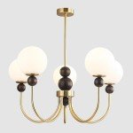Modern Glass Chandelier with Vintage Globe Design