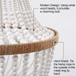 Wood Beaded Farmhouse Chandelier with Tassels