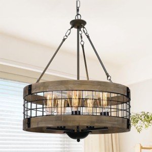 Rustic 5-Light Farmhouse Chandelier for Dining Room