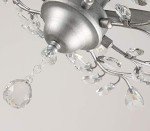 Vintage Silver Grey Crystal Chandelier Flush Mount Light