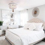 White Wood Beaded Boho Flush Mount Ceiling Light