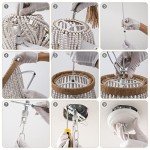 Wood Beaded Farmhouse Chandelier with Tassels
