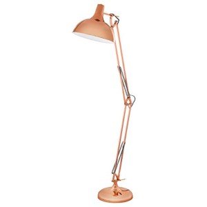 EGLO Borgillio Vintage Industrial Floor Lamp - Copper