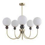 Modern Glass Chandelier with Vintage Globe Design