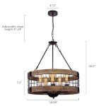 Rustic 5-Light Farmhouse Chandelier for Dining Room