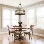 Rustic 5-Light Farmhouse Chandelier for Dining Room