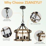 Rustic 4-Light Farmhouse Chandelier for Any Room