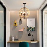 Boho Wood Bead Chandelier - 4-Light Pendant