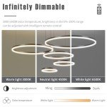 Mikeru Adjustable Dimmable 5-Ring Pendant Light