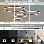 Sleek Black LED Chandelier for Dining Rooms