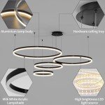 Sleek Black LED Chandelier for Dining Rooms