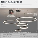 Mikeru Adjustable Dimmable 5-Ring Pendant Light