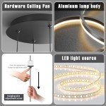 Mikeru Adjustable Dimmable 5-Ring Pendant Light