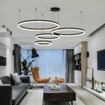 Sleek Black LED Chandelier for Dining Rooms