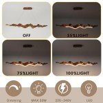 Wood Grain Leaf Style Dimmable LED Ceiling Lights