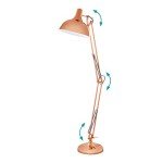 EGLO Borgillio Vintage Industrial Floor Lamp - Copper