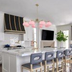 Vintage Pink Glass Sputnik Chandelier with 8 Lights