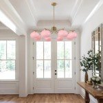 Vintage Pink Glass Sputnik Chandelier with 8 Lights