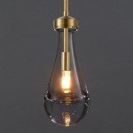 Gold Hand-Blown Glass Pendant Light Fixture