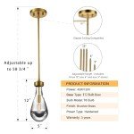 Gold Hand-Blown Glass Pendant Light Fixture