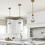 Gold Hand-Blown Glass Pendant Light Fixture