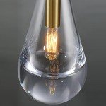 Gold Hand-Blown Glass Pendant Light Fixture