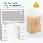 YITAHOME LED Vanity Desk and Stool Set