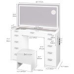 YITAHOME LED Vanity Desk and Stool Set