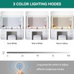 YITAHOME LED Vanity Desk and Stool Set